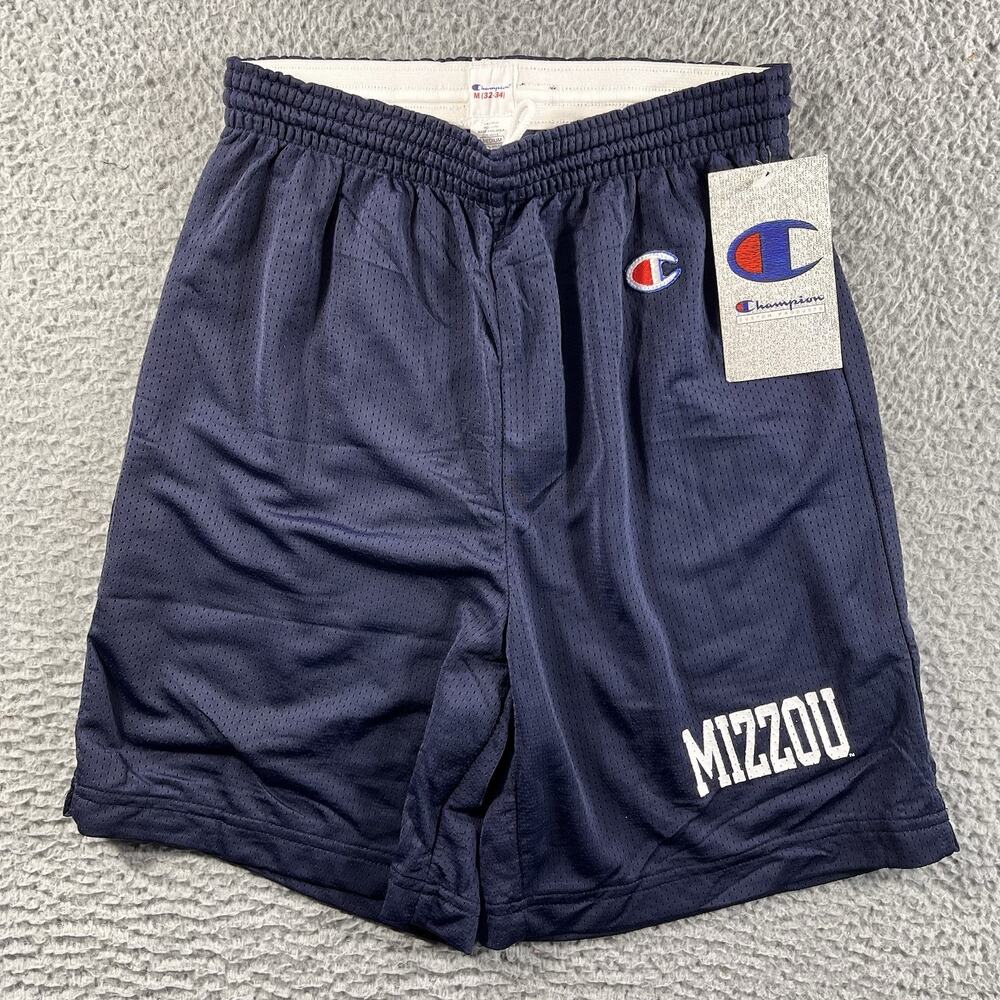 Vintage Mizzou Missouri Tigers Champion Mesh Shorts Navy Blue Medium 90s Y2K NWT
